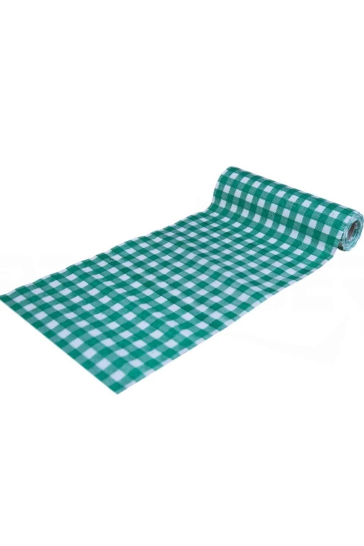 Tek Kullanımlık Masa Ve Aktivite Örtüsü Sıvı Geçirmez-1 Rulo 10'lu - 100x120 Cm - Yeşil Kareli