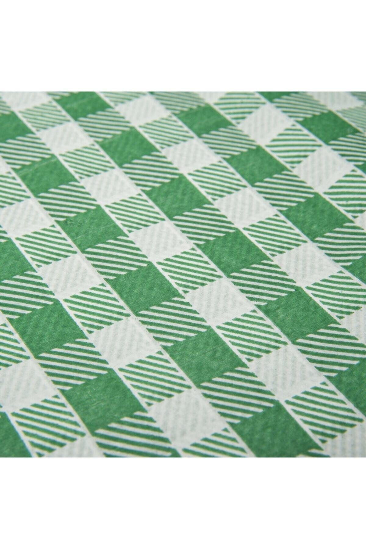 Tek Kullanımlık Masa Ve Aktivite Örtüsü Sıvı Geçirmez-1 Rulo 10'lu - 100x120 Cm - Yeşil Kareli