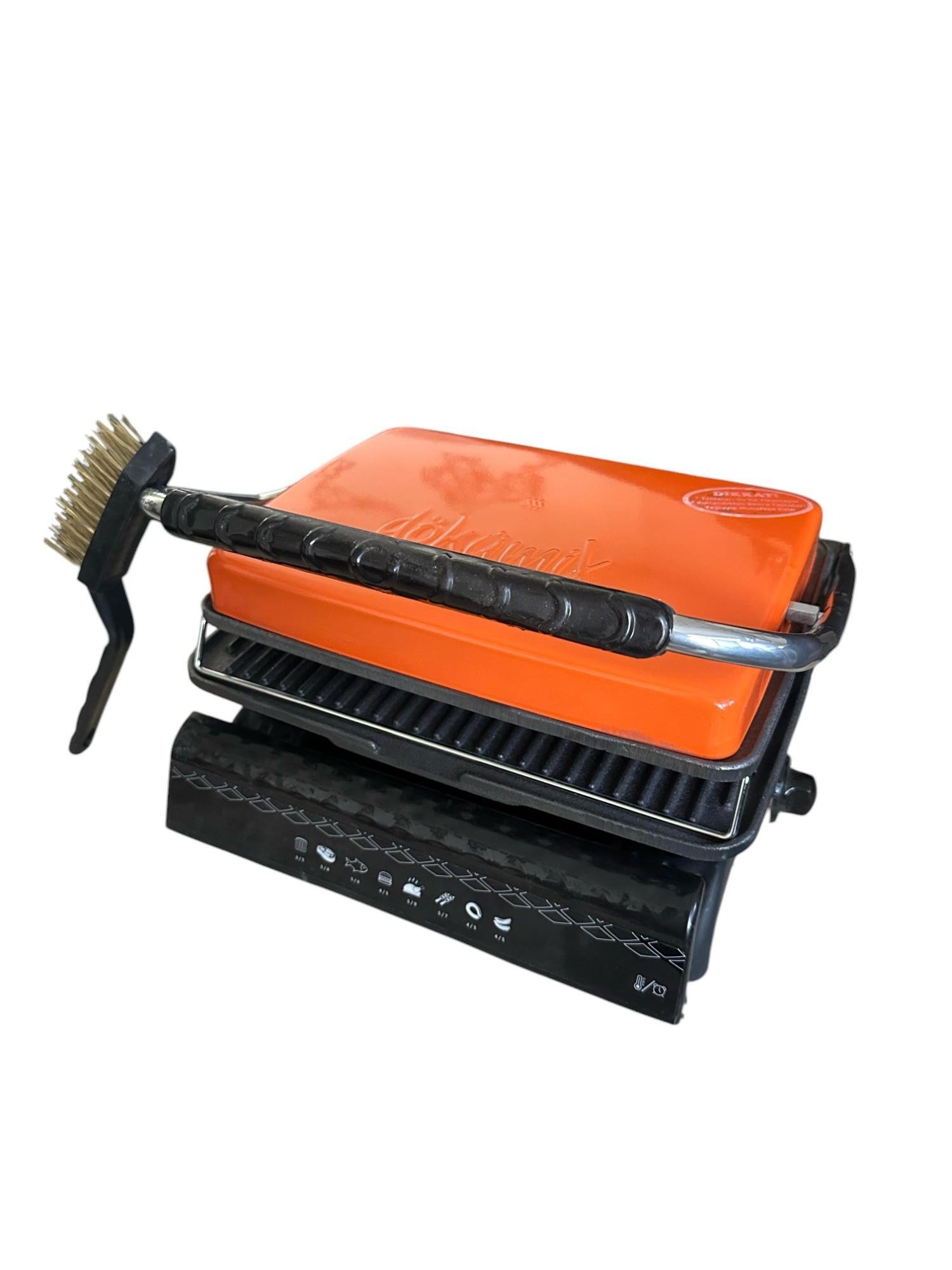 Ultra Plus Organik Demirdöküm Izgara& Tost Makinası Turuncu Izgara aparatlı ,fırçalı,yağdanlık