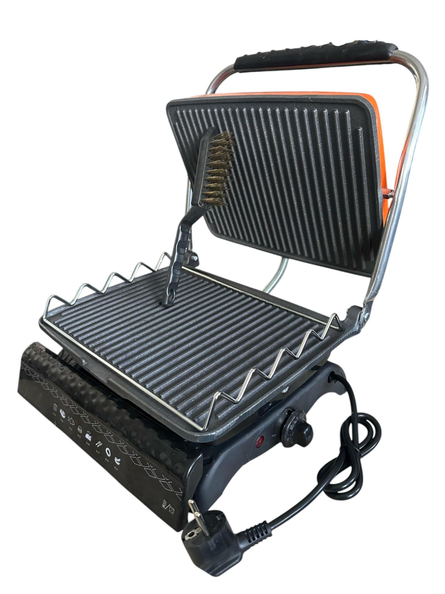 Ultra Plus Organik Demirdöküm Izgara& Tost Makinası Turuncu Izgara aparatlı ,fırçalı,yağdanlık