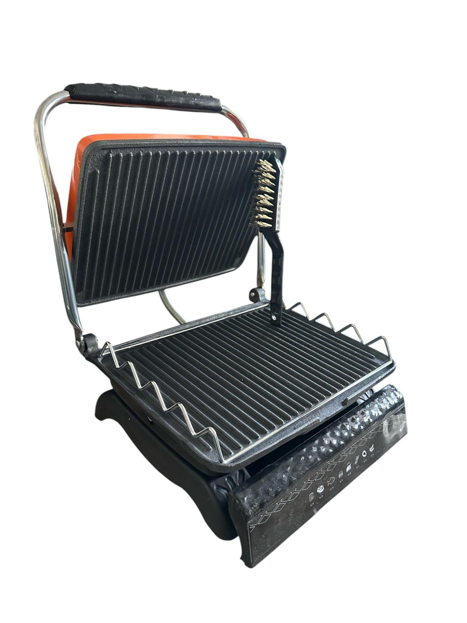Ultra Plus Organik Demirdöküm Izgara& Tost Makinası Turuncu Izgara aparatlı ,fırçalı,yağdanlık
