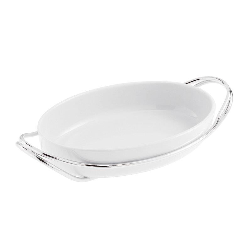 KULPLU OVAL PORSELEN SERVİS 35 CM
