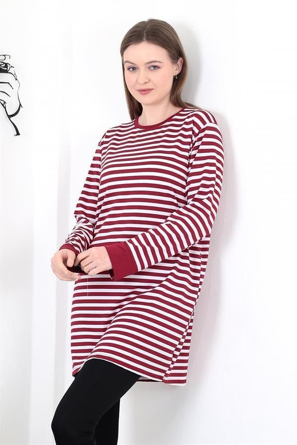 Çizgili Tunik Kırmızı