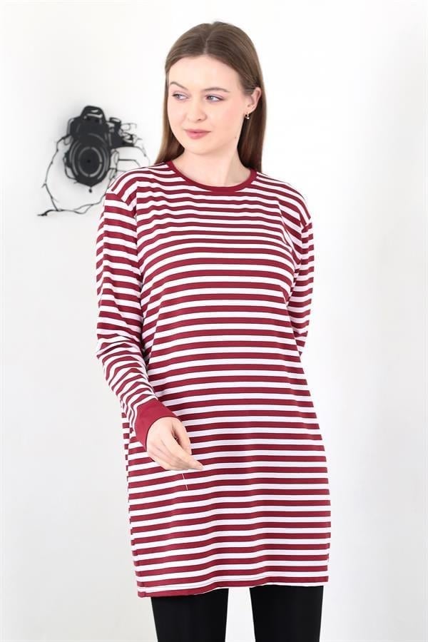 Çizgili Tunik Kırmızı