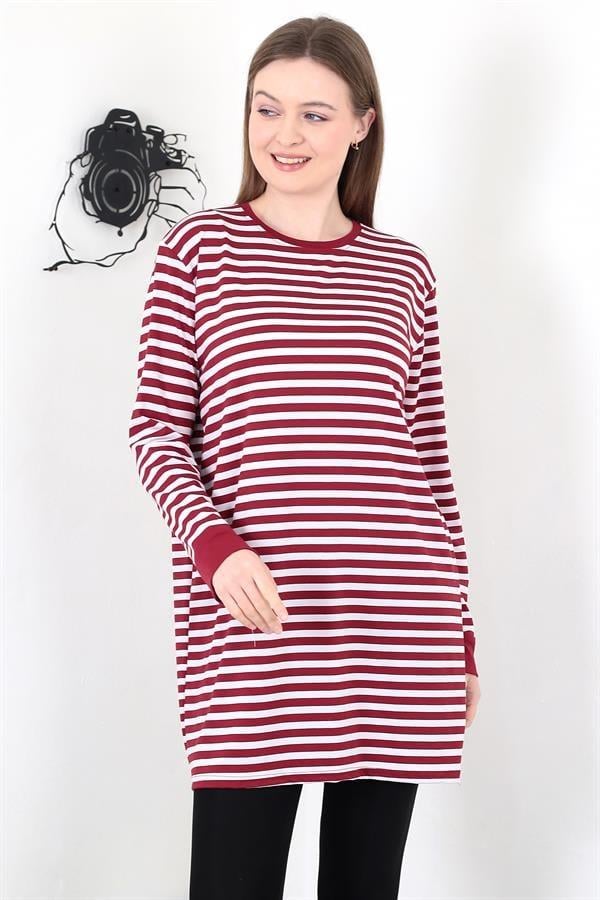 Çizgili Tunik Kırmızı