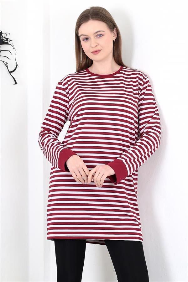 Çizgili Tunik Kırmızı