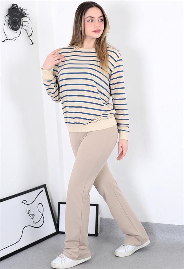 Mavi Çizgili sweatshirt
