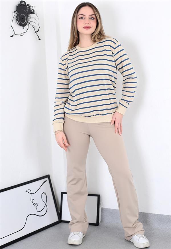 Mavi Çizgili sweatshirt