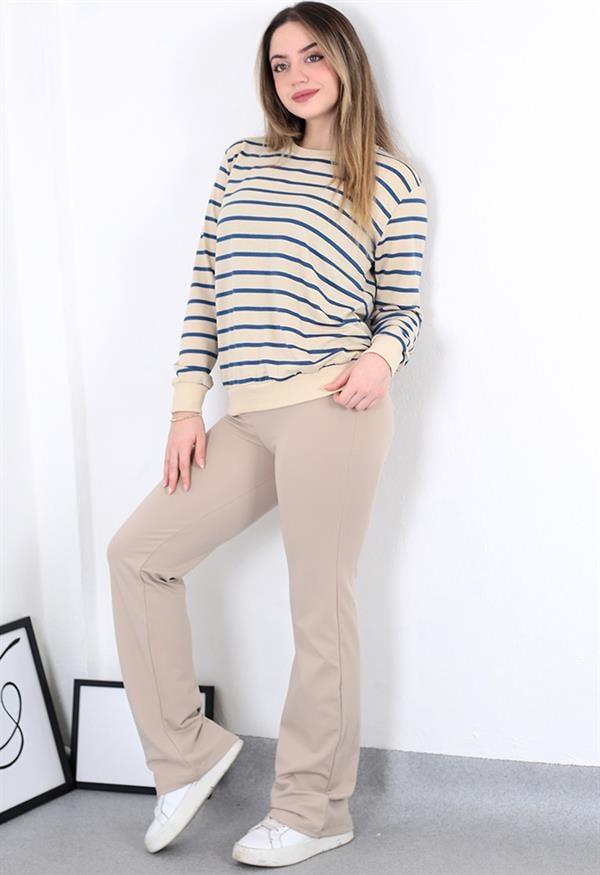 Mavi Çizgili sweatshirt
