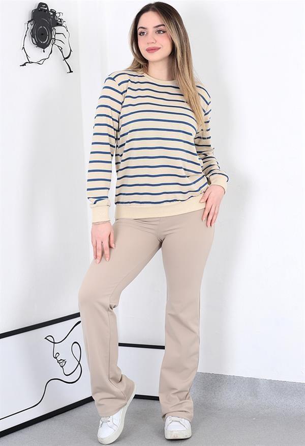 Mavi Çizgili sweatshirt