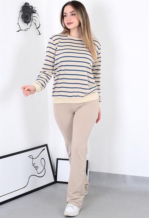 Mavi Çizgili sweatshirt