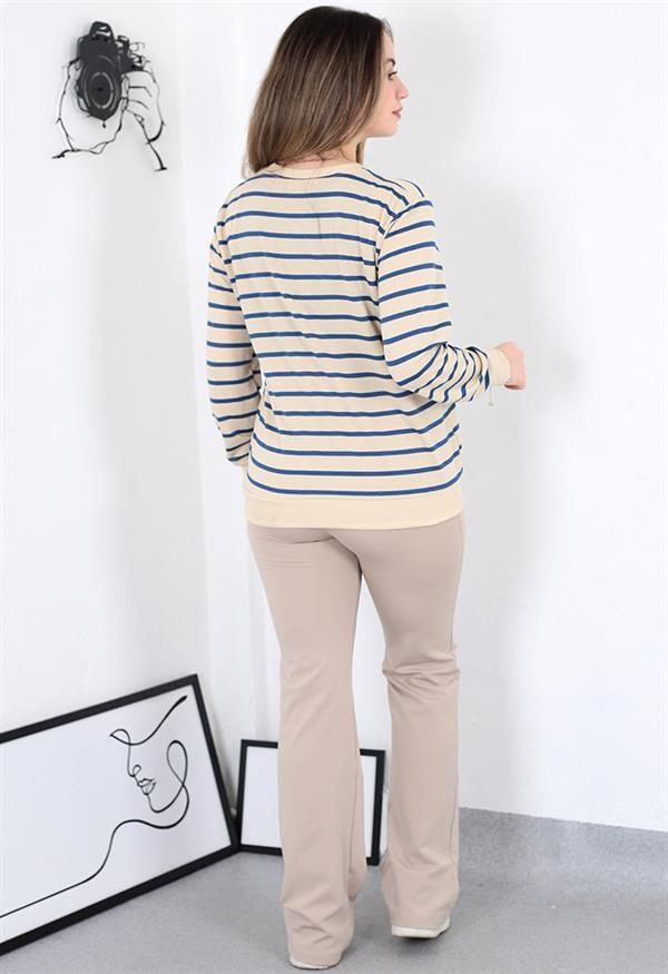 Mavi Çizgili sweatshirt