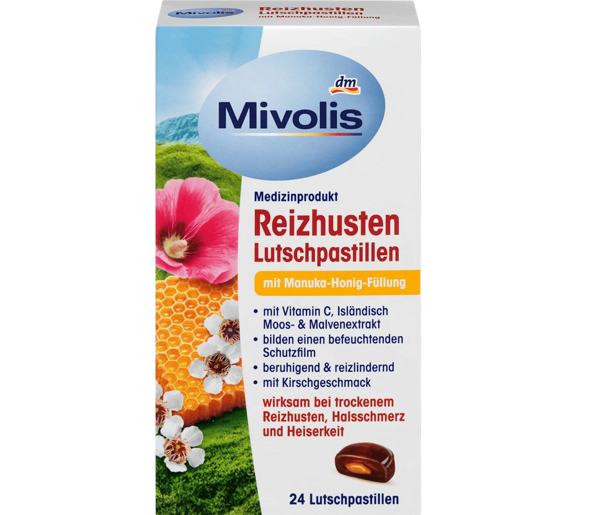 Mivolis Öksürük giderici - Pastil Manuka, 24 adet