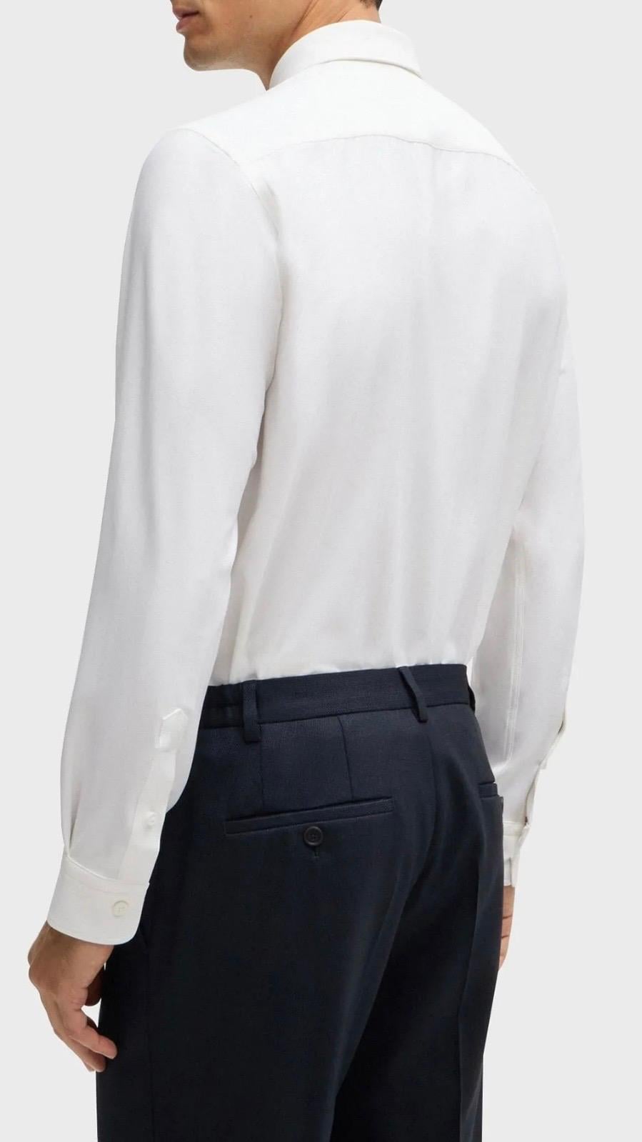Beyaz Slim Fit Klasik Erkek Gömlek