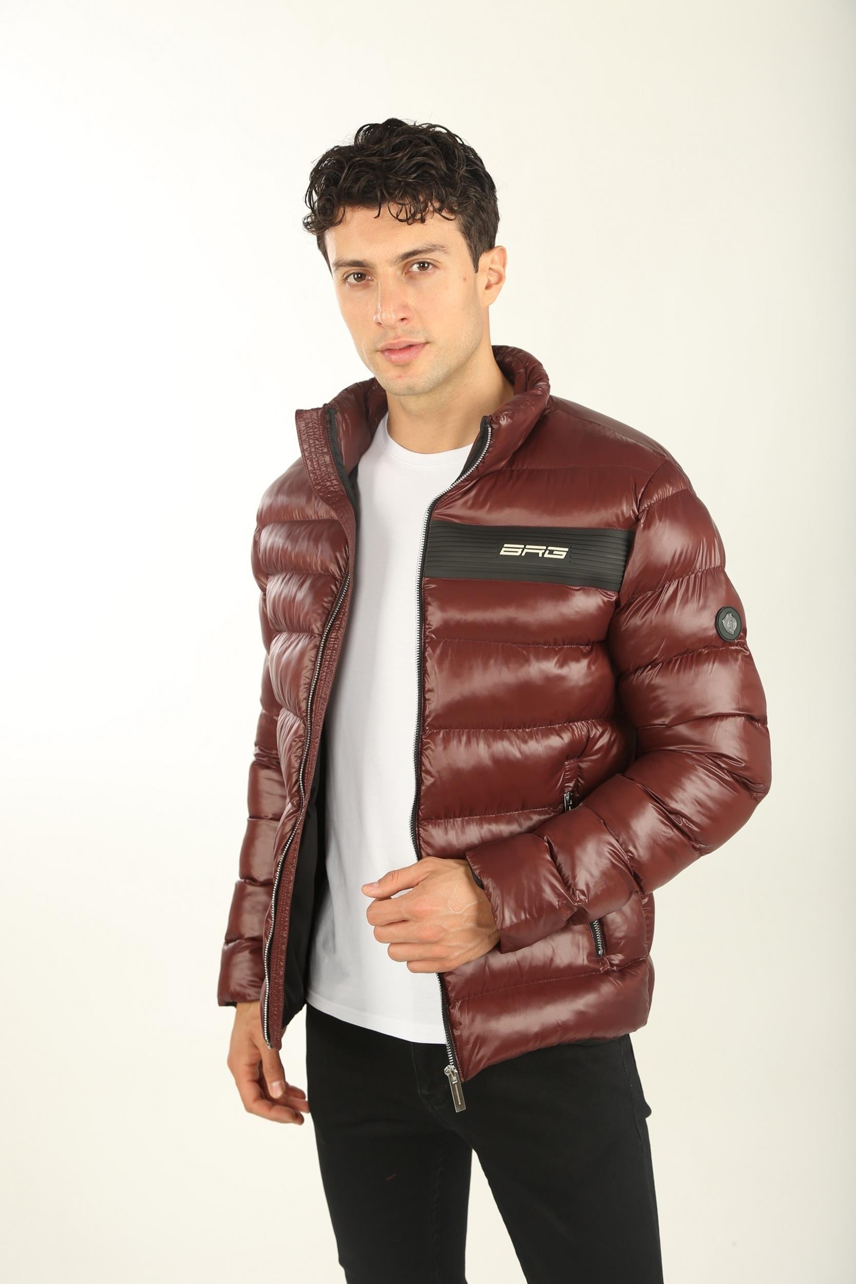 Bordo Erkek Şişme Mont
