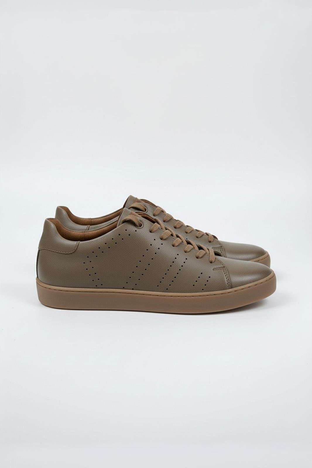 Erkek Deri Sneaker Ayakkabı Bej