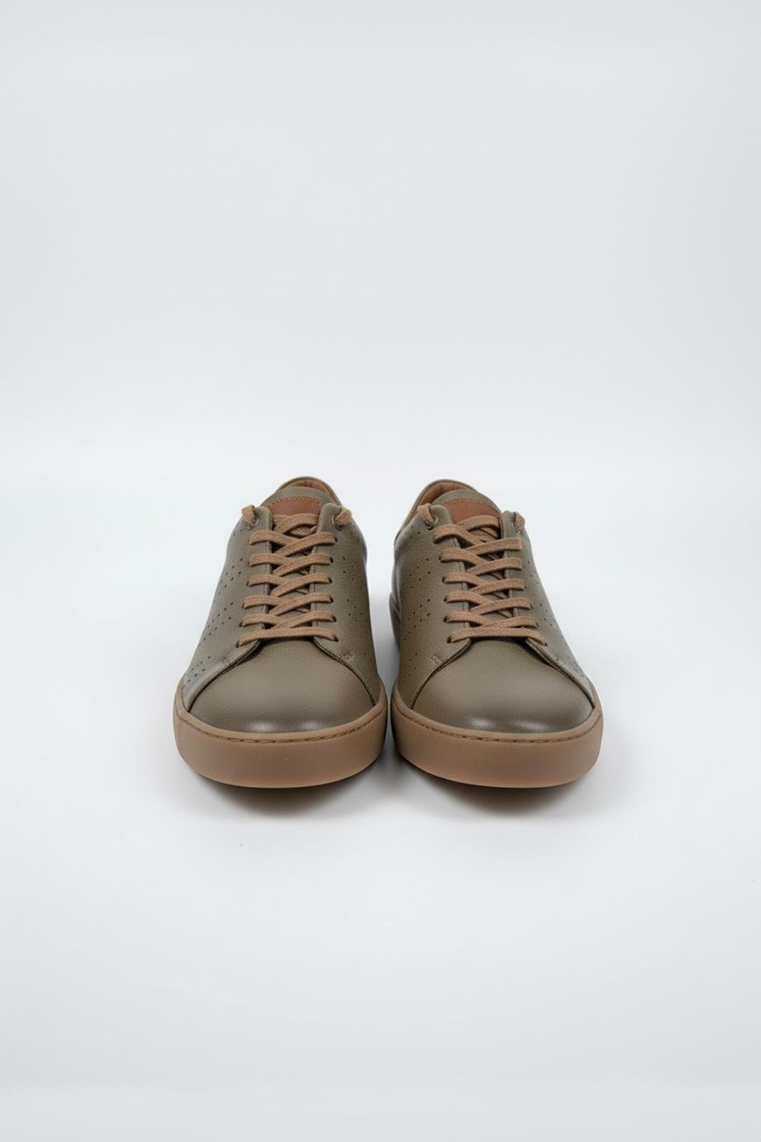 Erkek Deri Sneaker Ayakkabı Bej