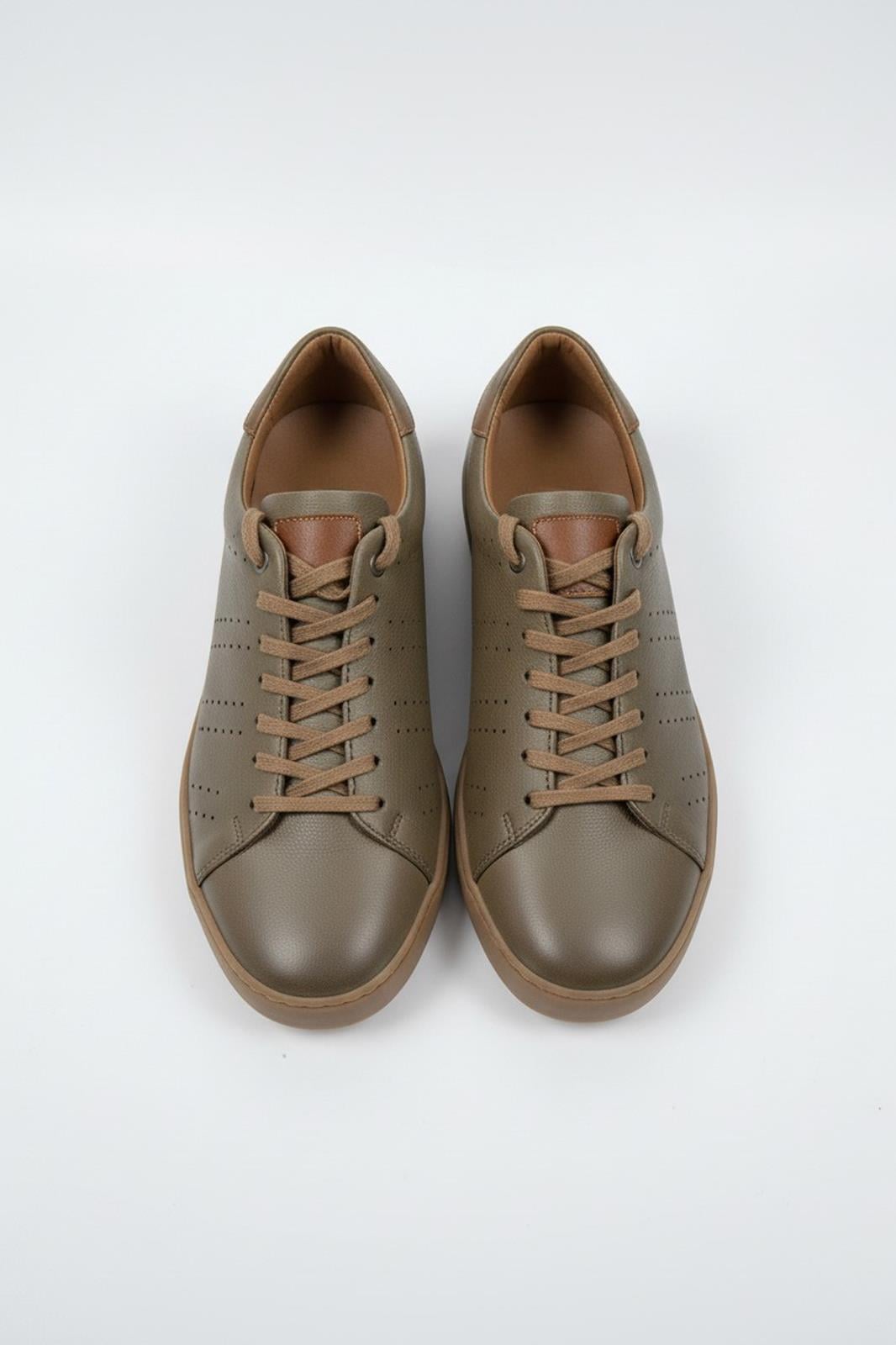 Erkek Deri Sneaker Ayakkabı Bej