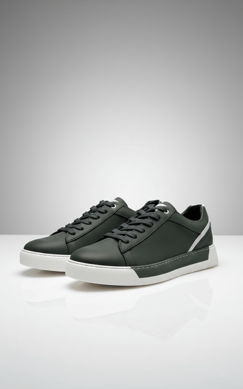 Erkek HAKİ Sneaker Deri Ayakkabı
