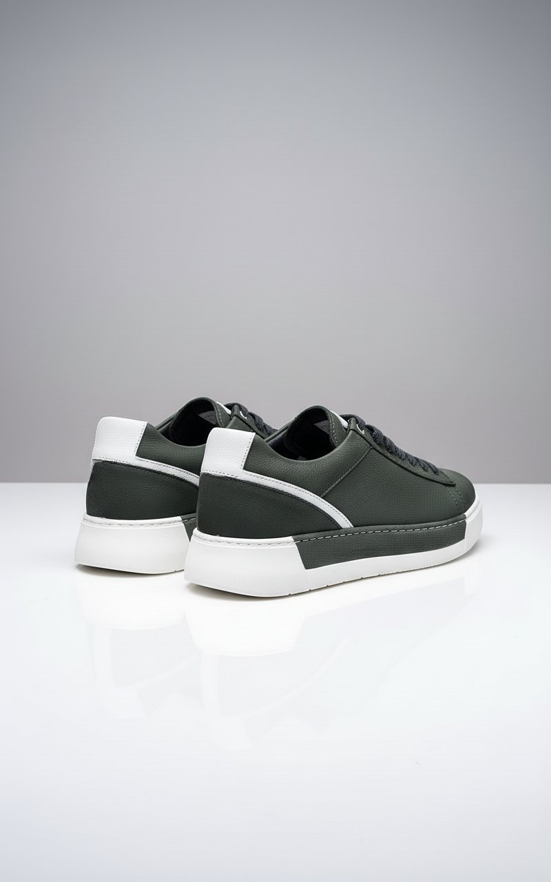 Erkek HAKİ Sneaker Deri Ayakkabı