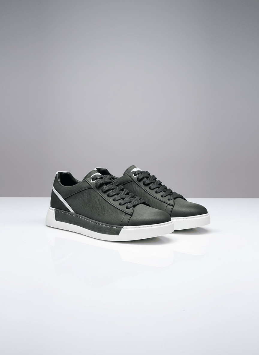 Erkek HAKİ Sneaker Deri Ayakkabı