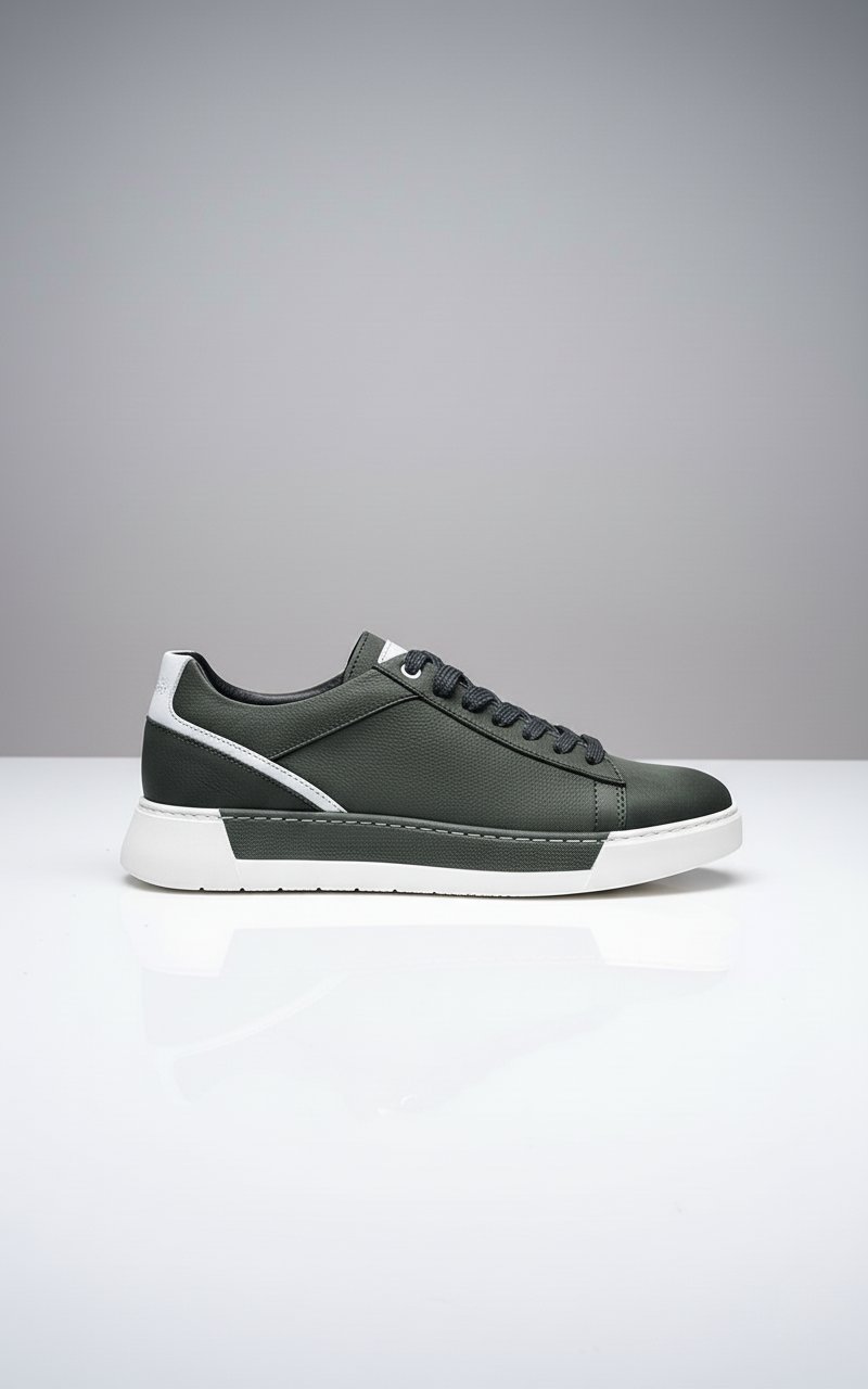 Erkek HAKİ Sneaker Deri Ayakkabı
