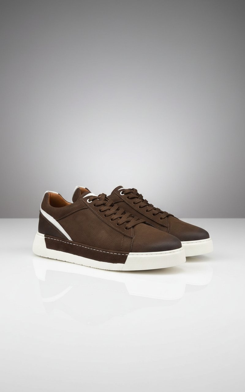 Erkek KAHVE Sneaker Deri Ayakkabı