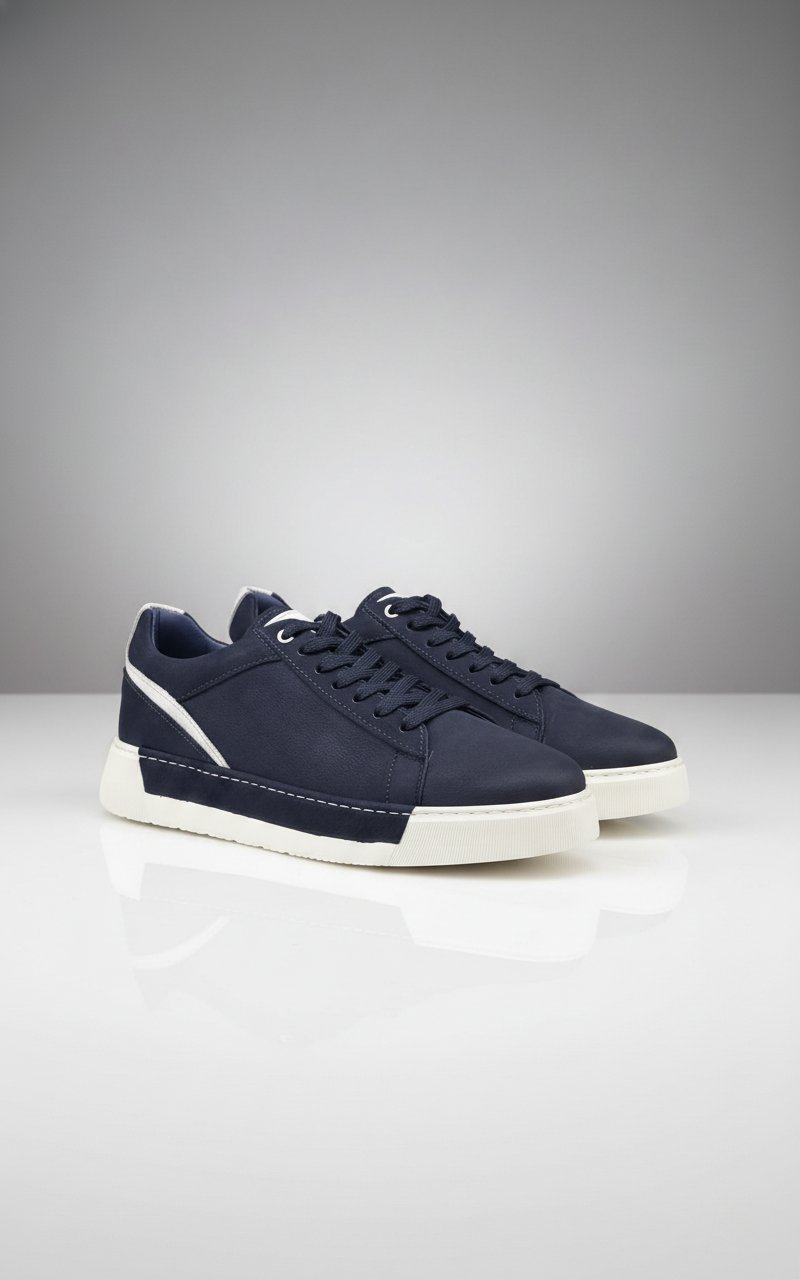 Erkek LACİVERT Sneaker Deri Ayakkabı