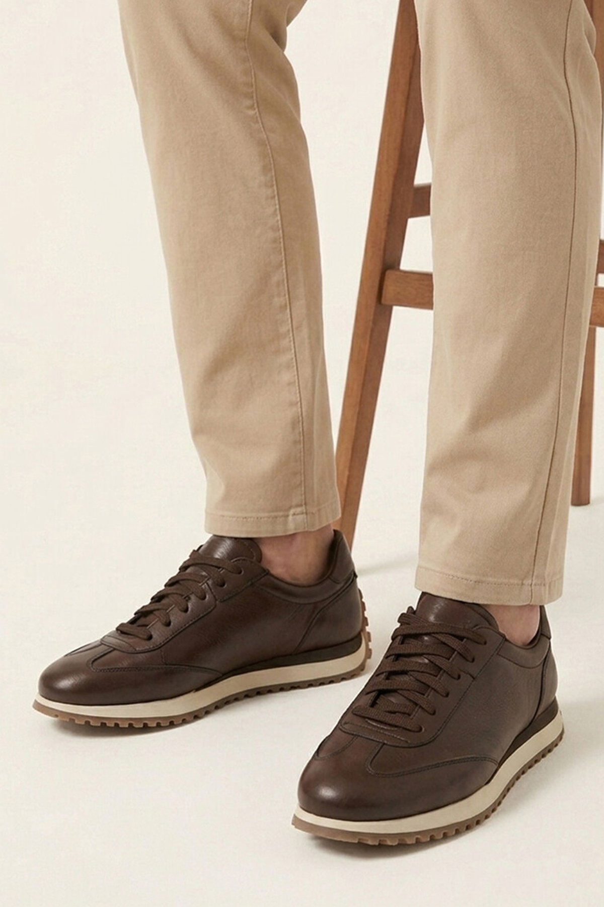 Hakiki Deri Erkek Sneaker Ayakkabı – KAHVERENGİ