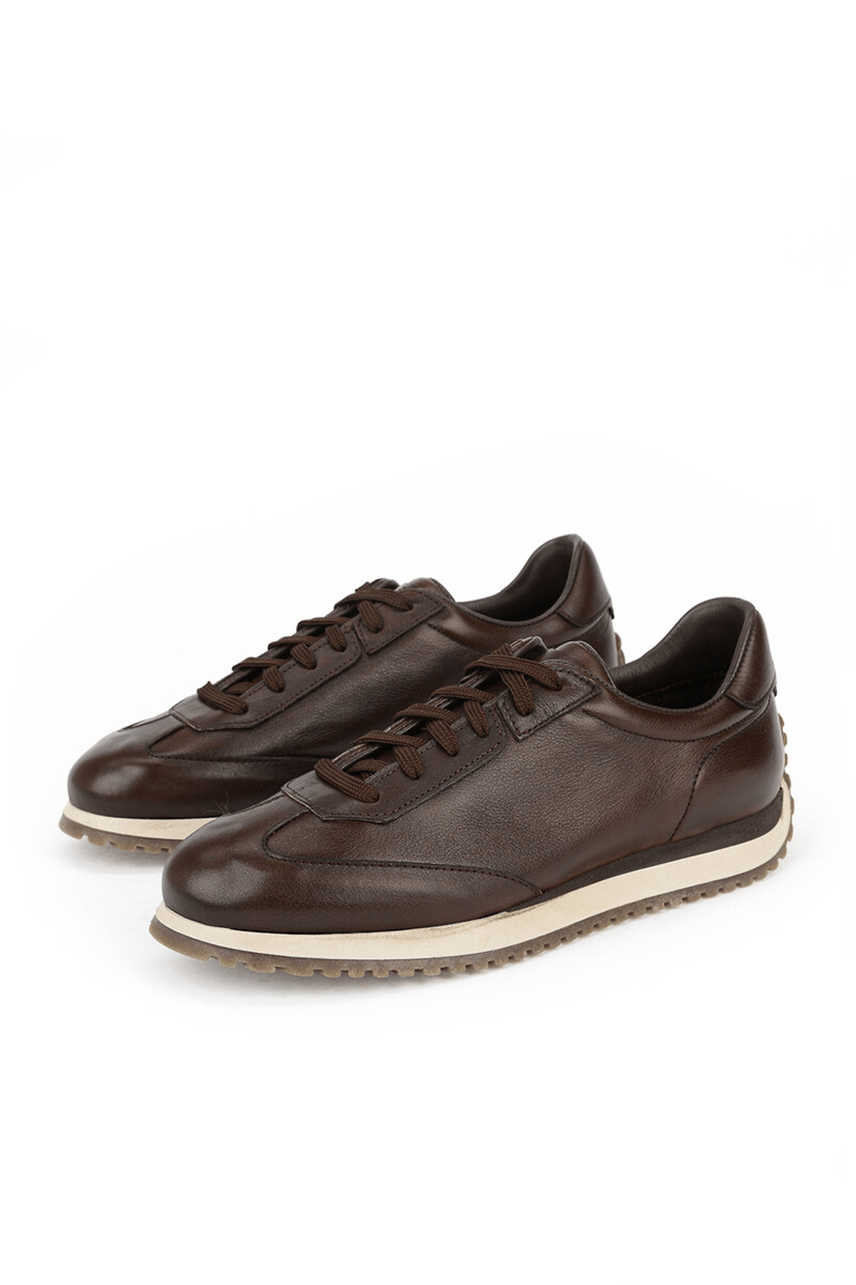 Hakiki Deri Erkek Sneaker Ayakkabı – KAHVERENGİ