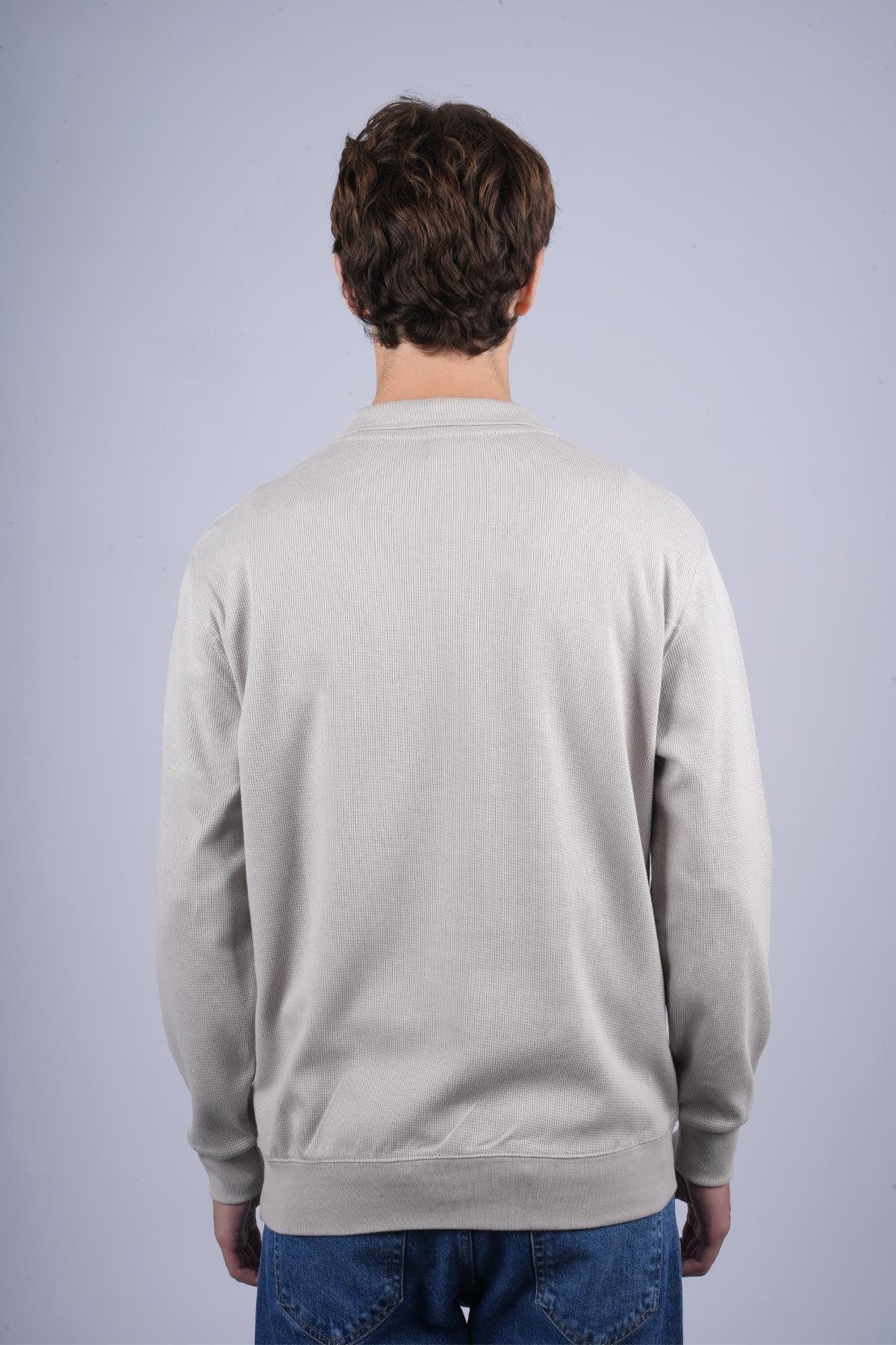 JS Polo Yaka Fermuarlı J Waffle Sweat