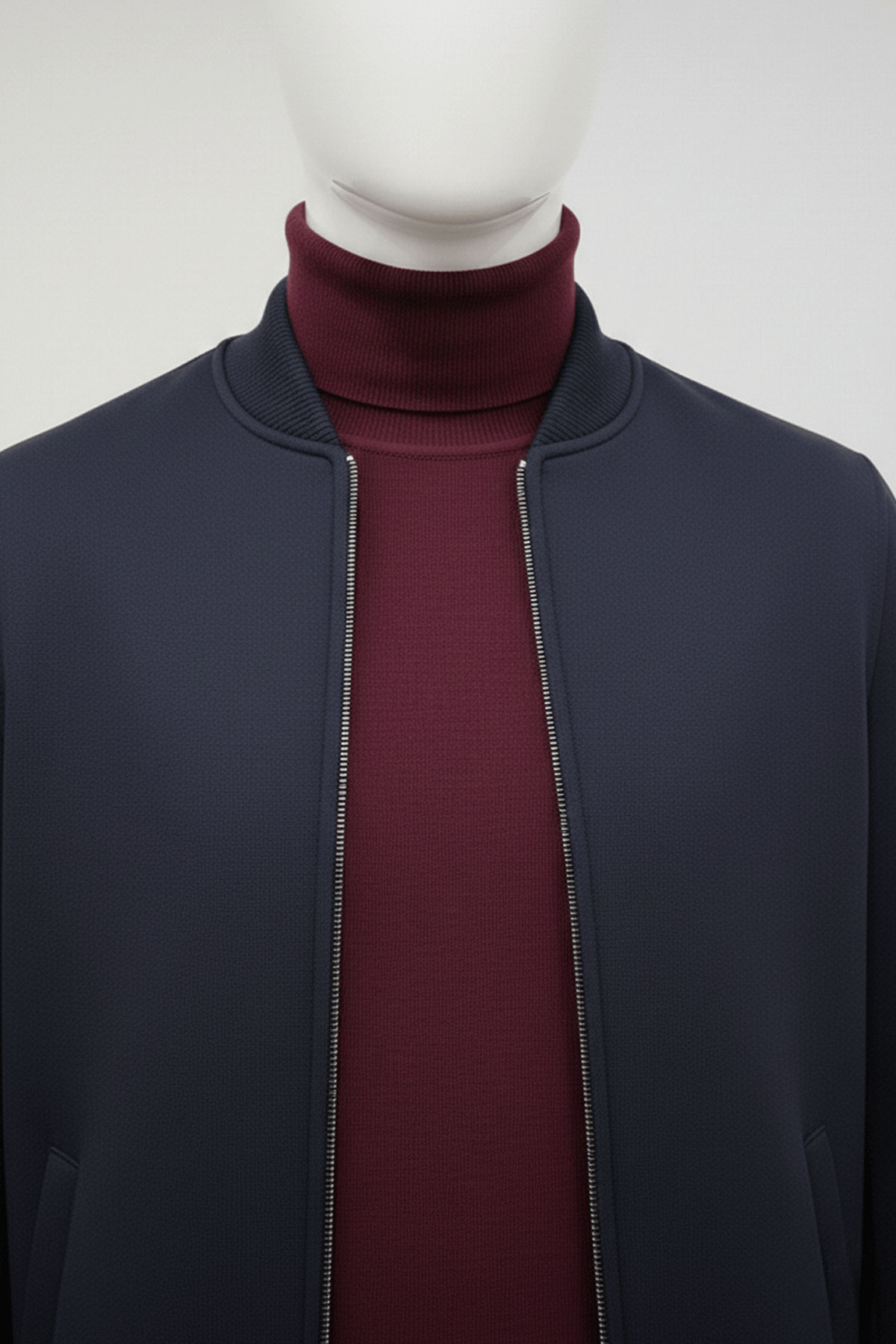 Kaşe Erkek Bomber Mont Regular Fıt LACİVERT