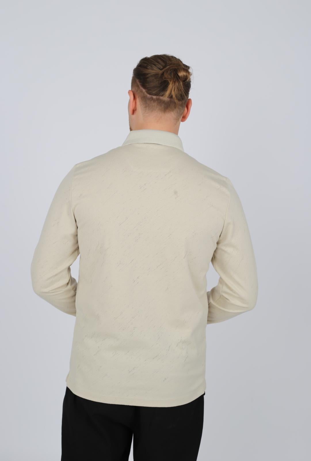 POLO YAKA UZUN KOL T-SHİRT SWEATSHIRT BEJ