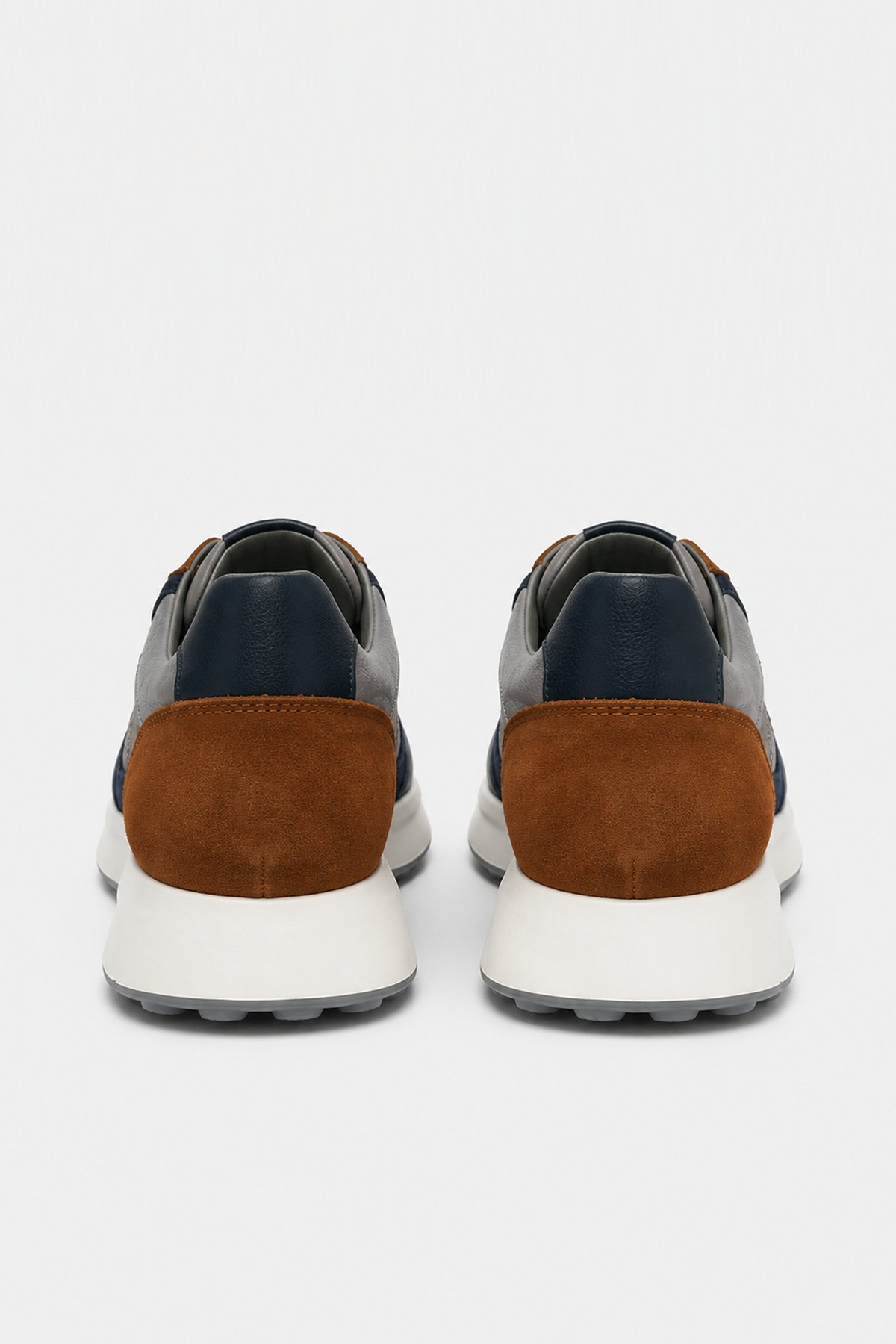 Süet Detaylı Hakiki Deri Erkek Sneaker -  EVA Taban - LACİVERT