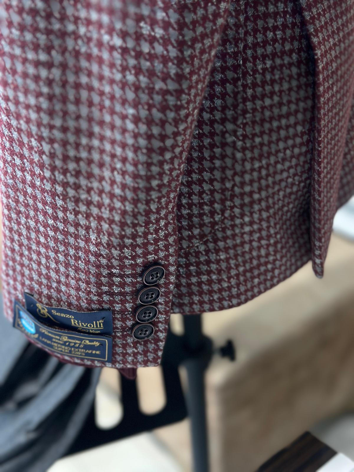 TORBA CEP KAZAYAĞI DESEN SELIM FIT BORDO CEKET