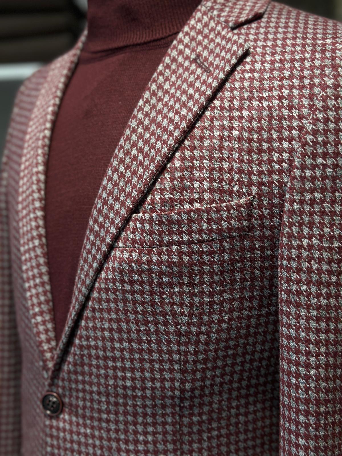 TORBA CEP KAZAYAĞI DESEN SELIM FIT BORDO CEKET