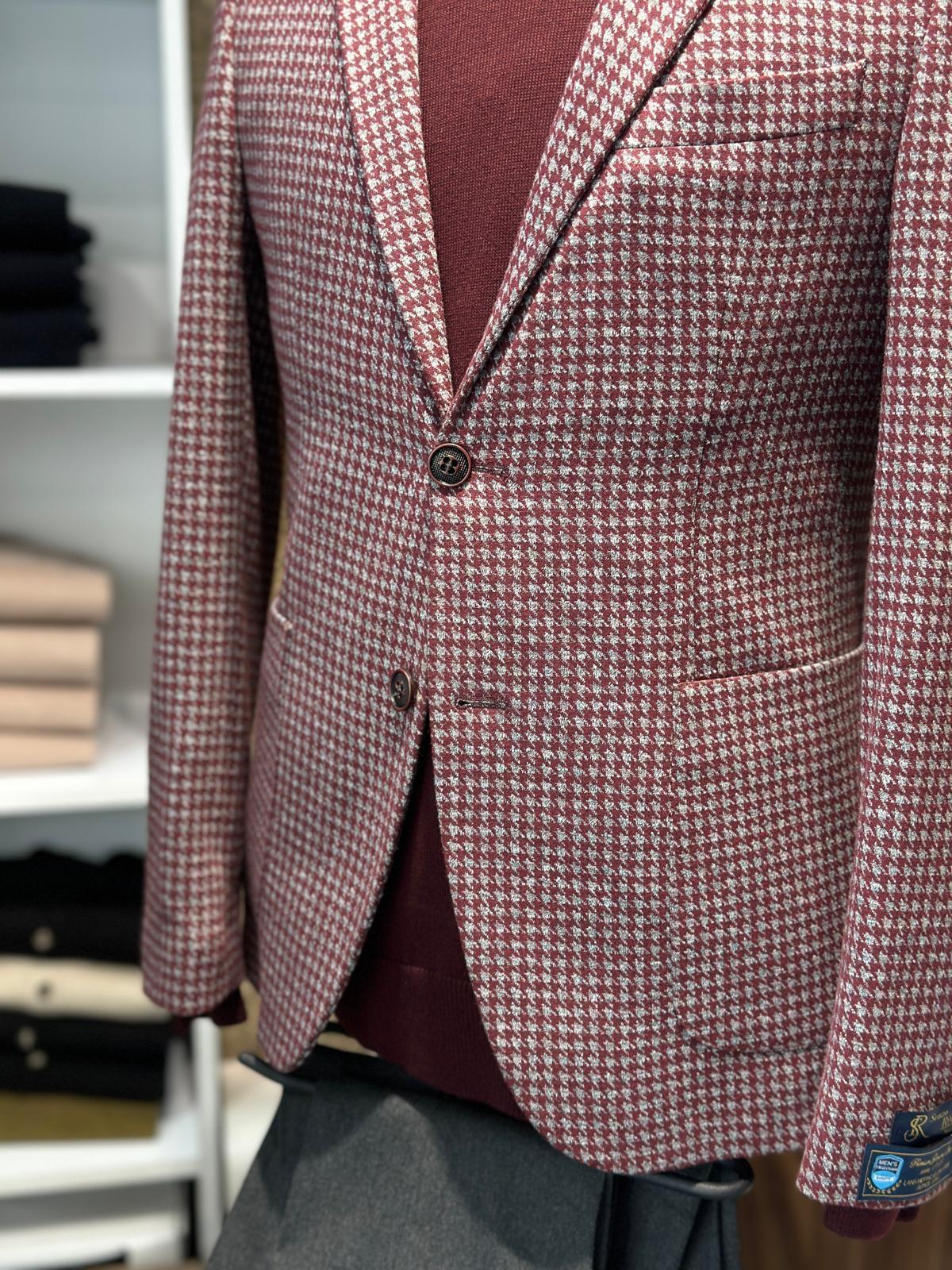 TORBA CEP KAZAYAĞI DESEN SELIM FIT BORDO CEKET