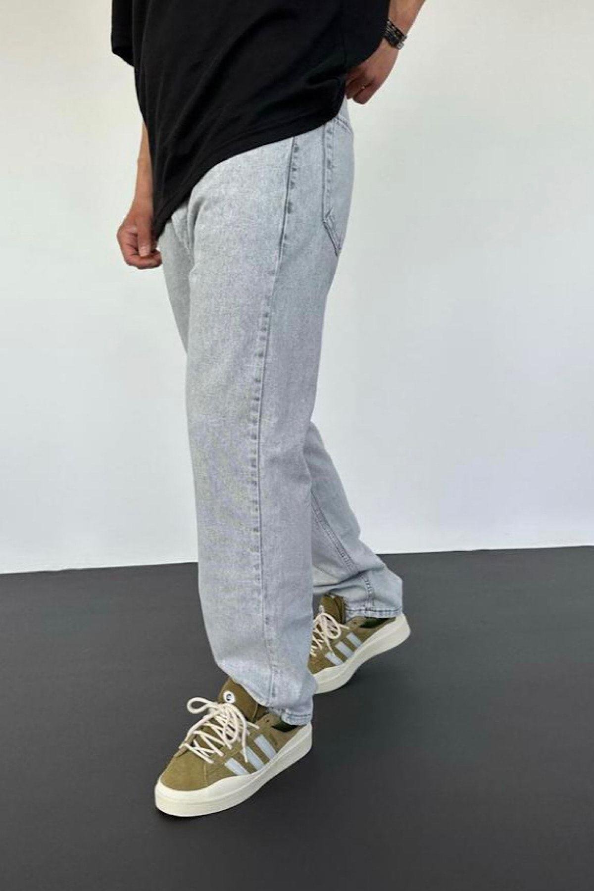 Baggy Bol Kalıp Gri Renk Kot Pantolon