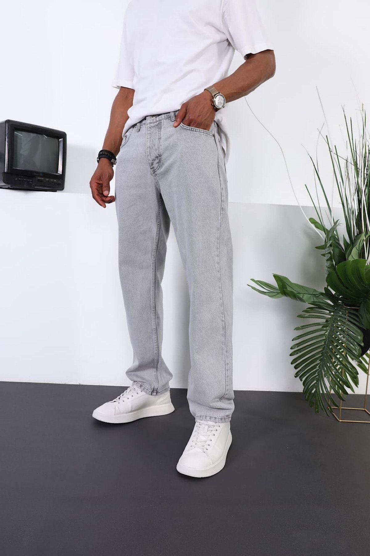Baggy Rahat Gri Renk Kot Pantolon