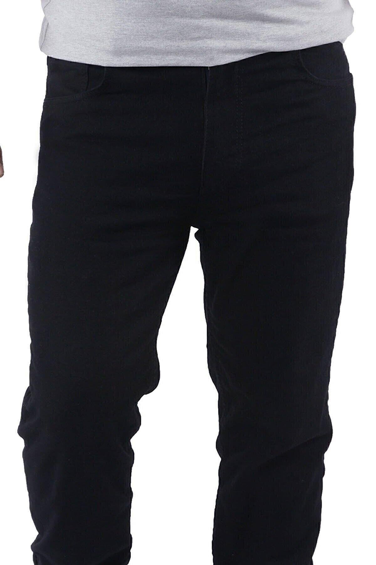 Big Jeans Siyah Klasik Fit Büyük Beden Yüksek Bel Boru Paça Erkek Kot Pantolon