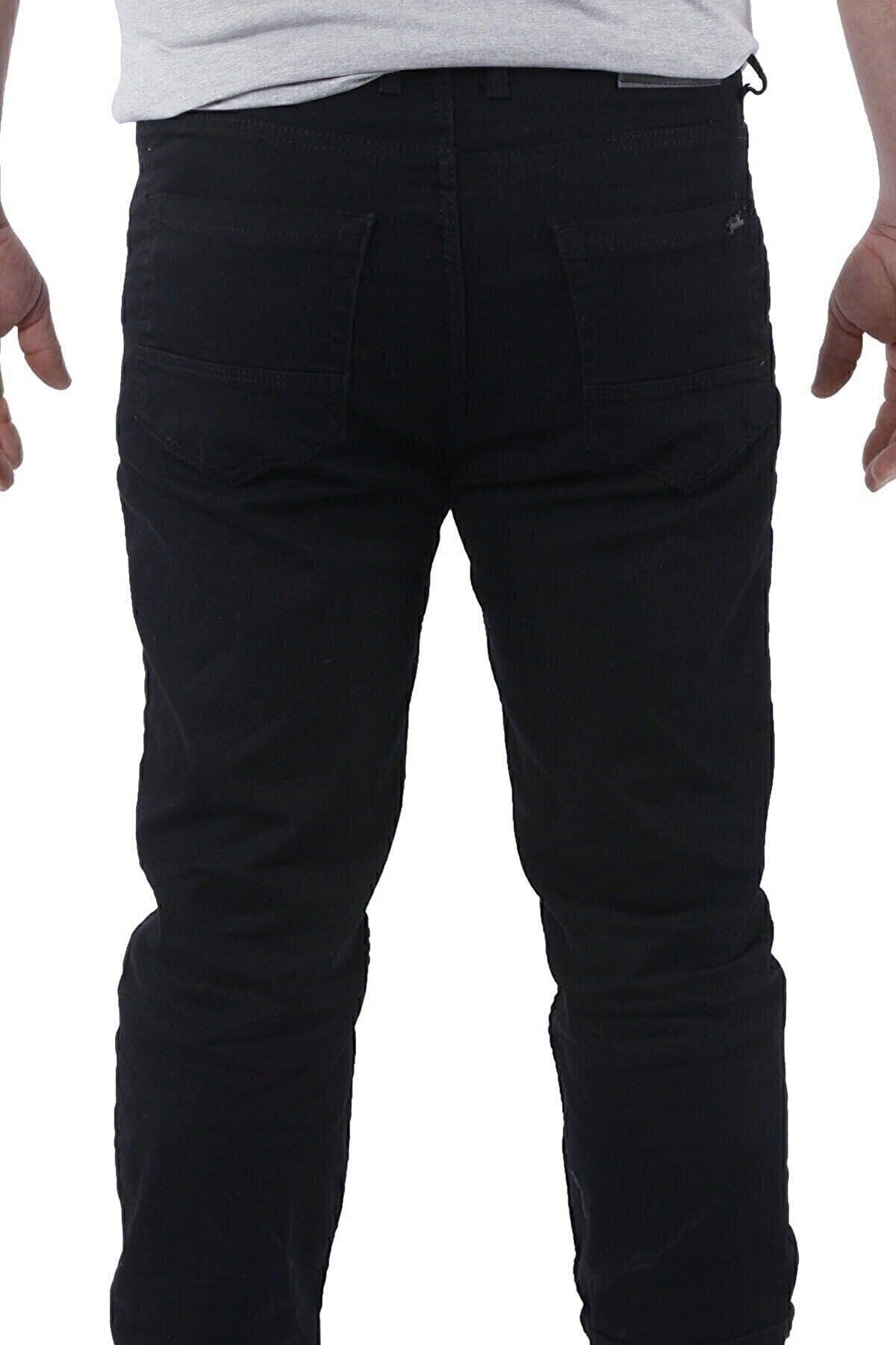 Big Jeans Siyah Klasik Fit Büyük Beden Yüksek Bel Boru Paça Erkek Kot Pantolon