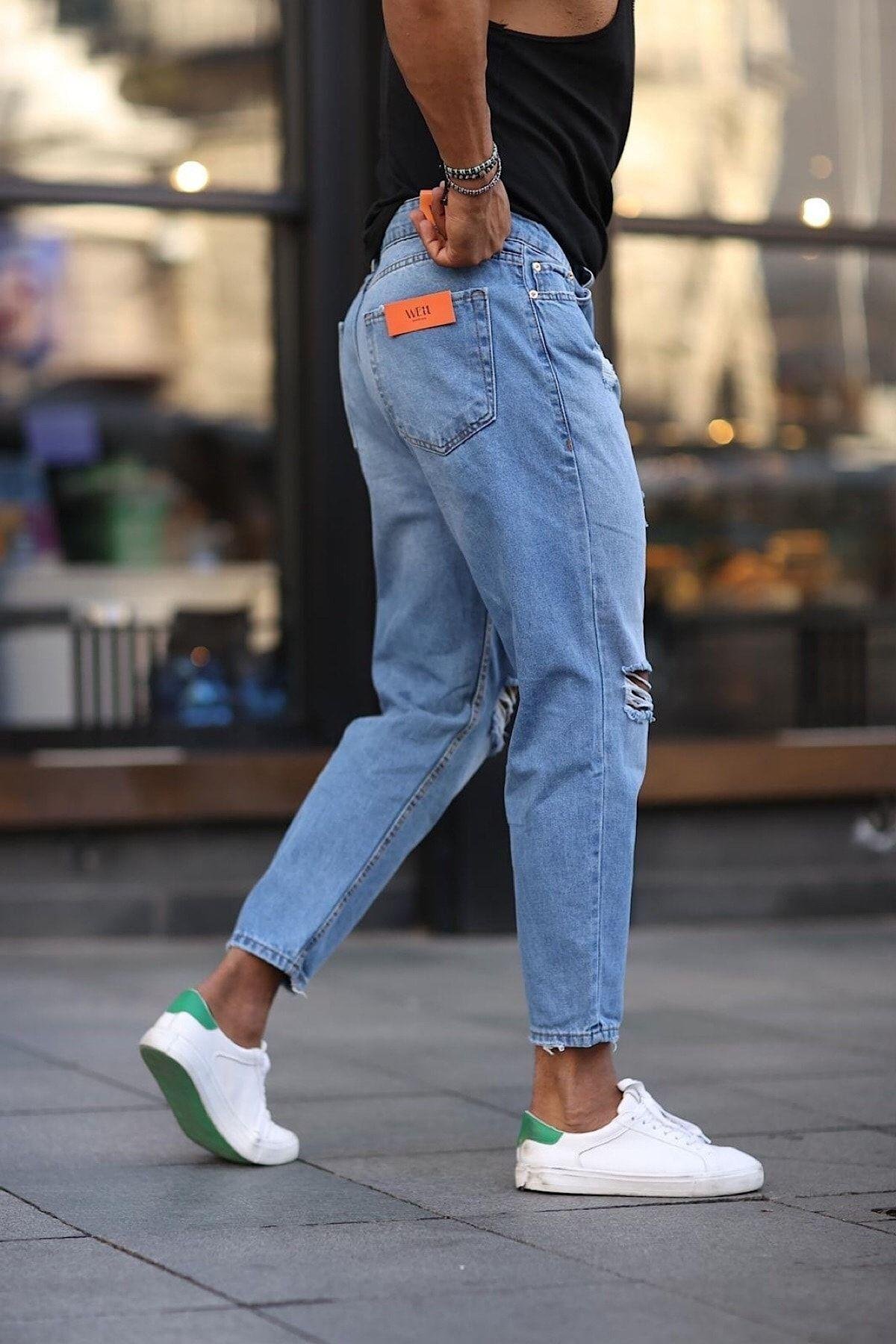 Boyfriend Rahat Kalıp Yırtıklı Kot Pantolon