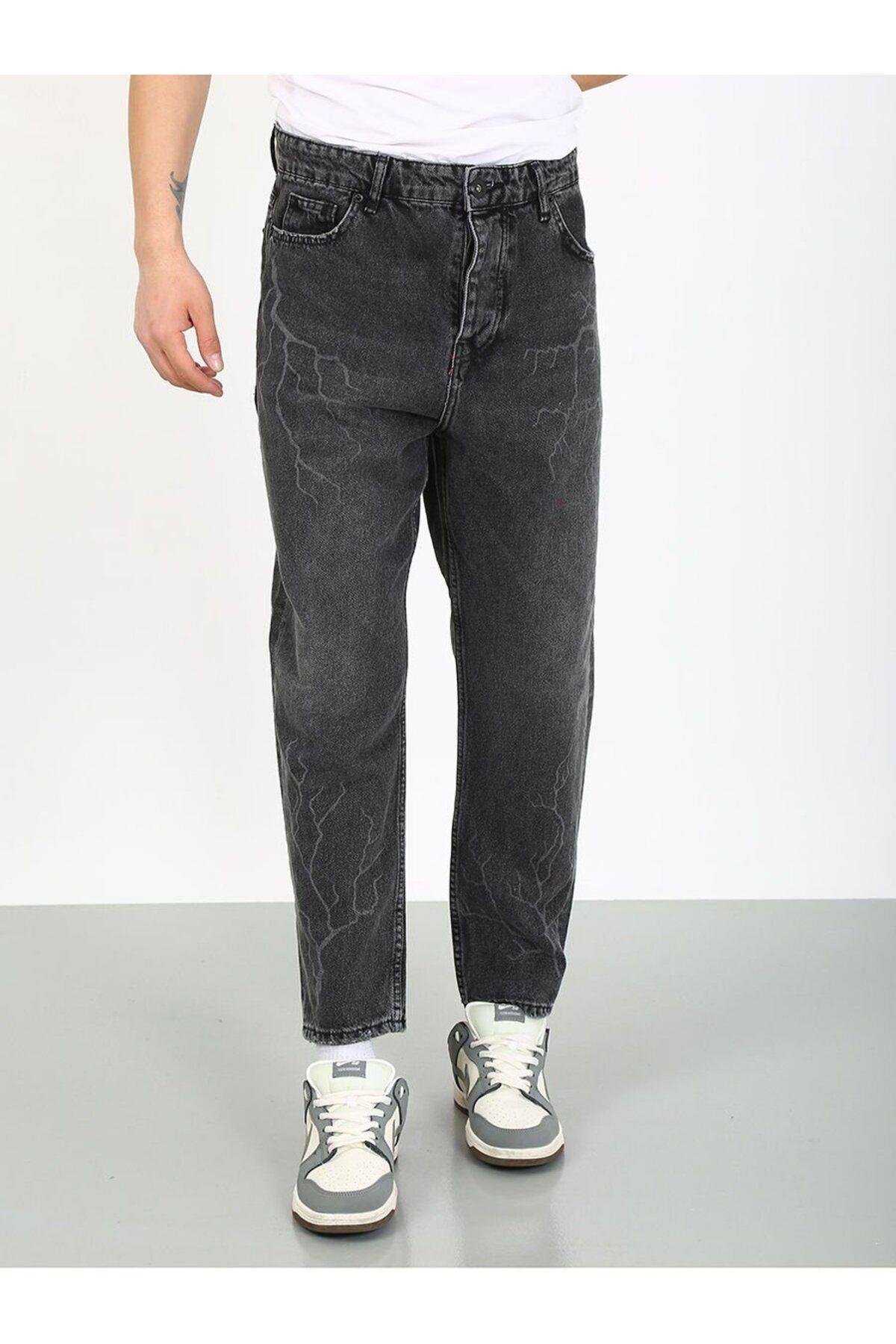 Boyfriend Şimşek Desenli Füme Jean-Füme - 32