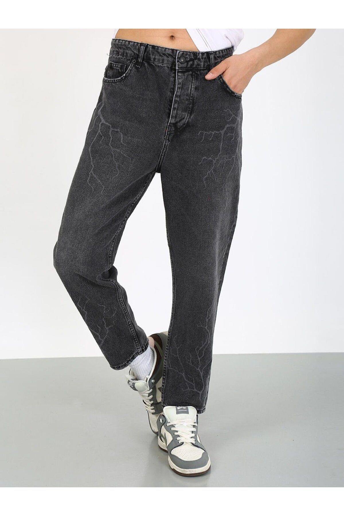 Boyfriend Şimşek Desenli Füme Jean-Füme - 32