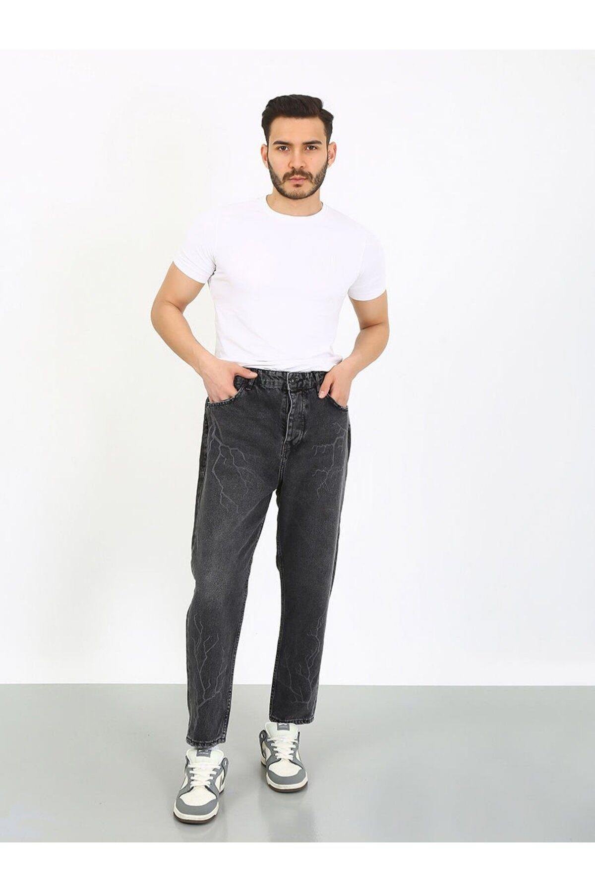 Boyfriend Şimşek Desenli Füme Jean-Füme - 32