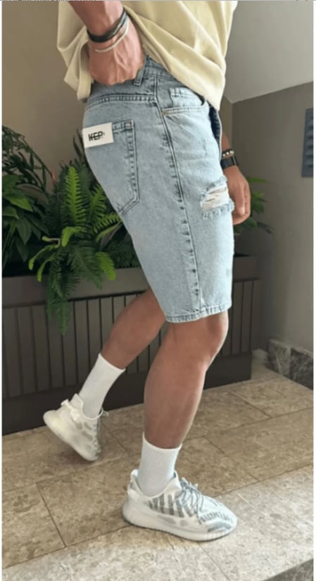 Buz Mavi Baggy Pantolon