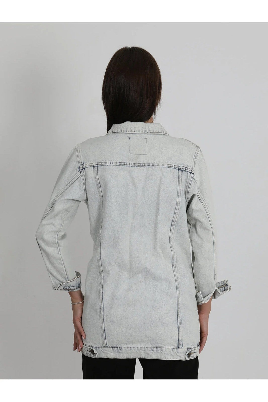 Buz Mavi Kot Ceket Jeans