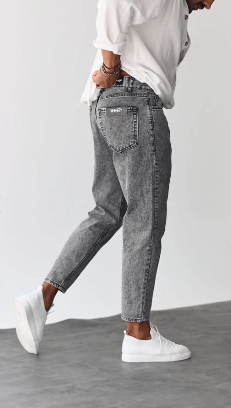 DNMMAN Erkek Boyfriend Fit Yıkamalı Lazer İşlemli Jean