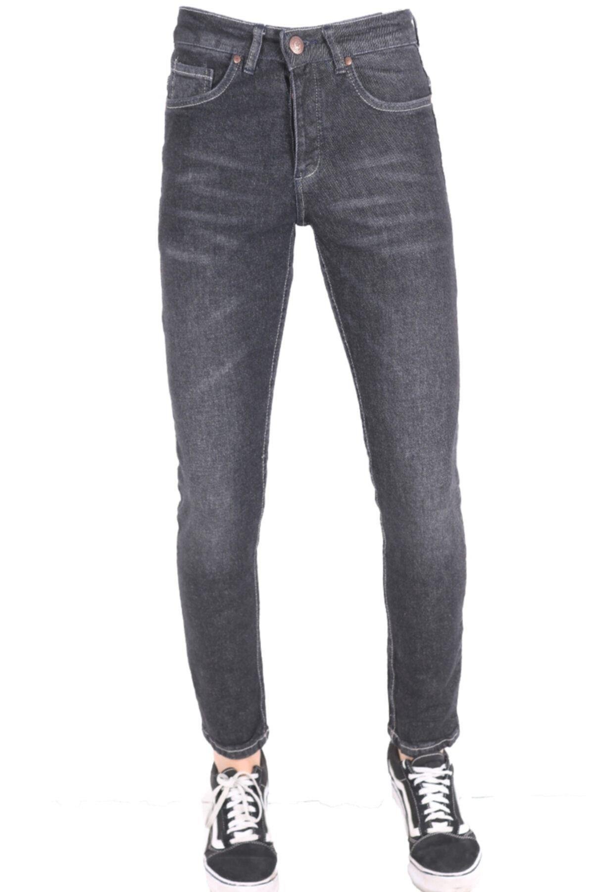 Erkek Denim East Trend Spor Giyim Antrasıt Füme