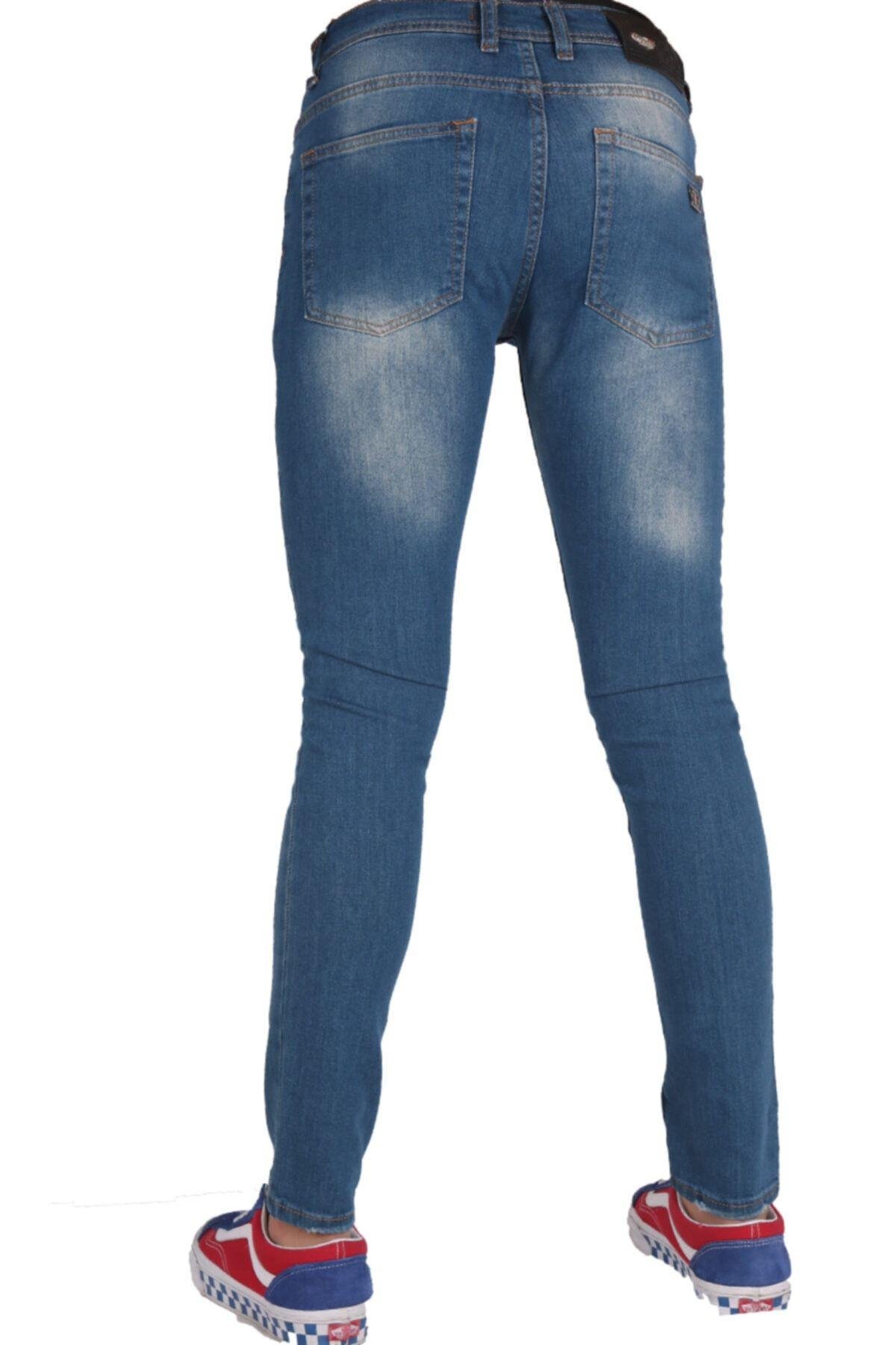 Erkek Denim Elastik Jeans Mavi Kot Pantolon